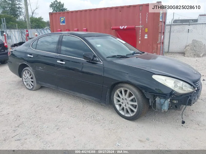 2002 Lexus Es 300 VIN: JTHBF30G825028610 Lot: 40216355