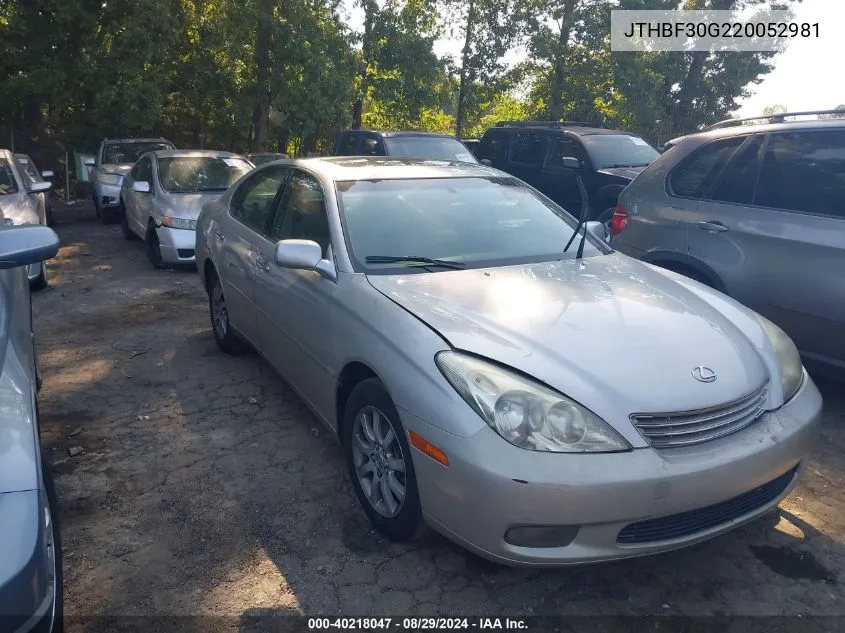 JTHBF30G220052981 2002 Lexus Es 300