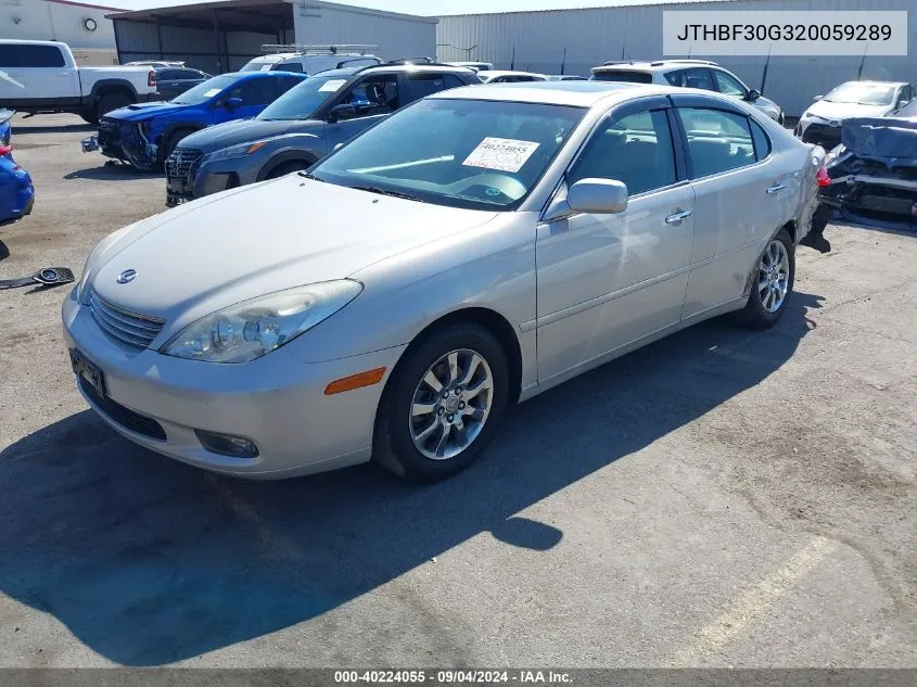 2002 Lexus Es 300 300 VIN: JTHBF30G320059289 Lot: 40224055