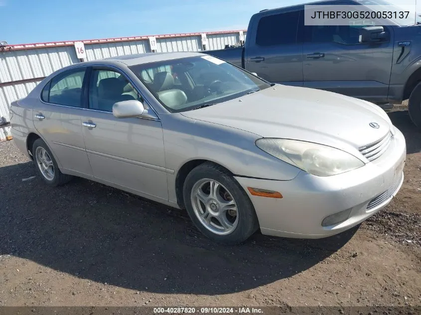 2002 Lexus Es 300 300 VIN: JTHBF30G520053137 Lot: 40287820