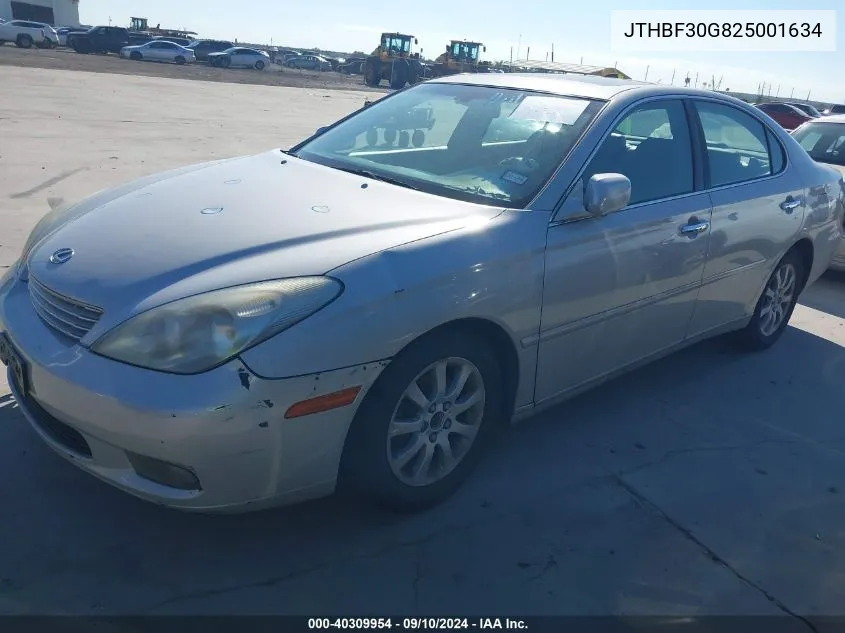 2002 Lexus Es 300 300 VIN: JTHBF30G825001634 Lot: 40309954