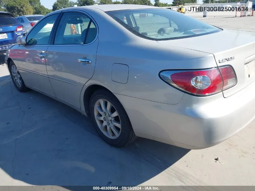 2002 Lexus Es 300 300 VIN: JTHBF30G825001634 Lot: 40309954