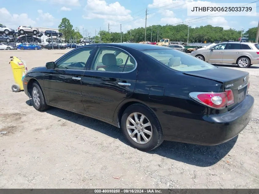 2002 Lexus Es 300 VIN: JTHBF30G625033739 Lot: 40310257