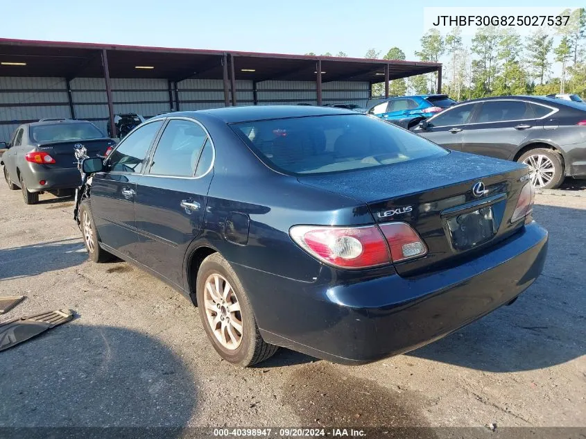 2002 Lexus Es 300 VIN: JTHBF30G825027537 Lot: 40398947