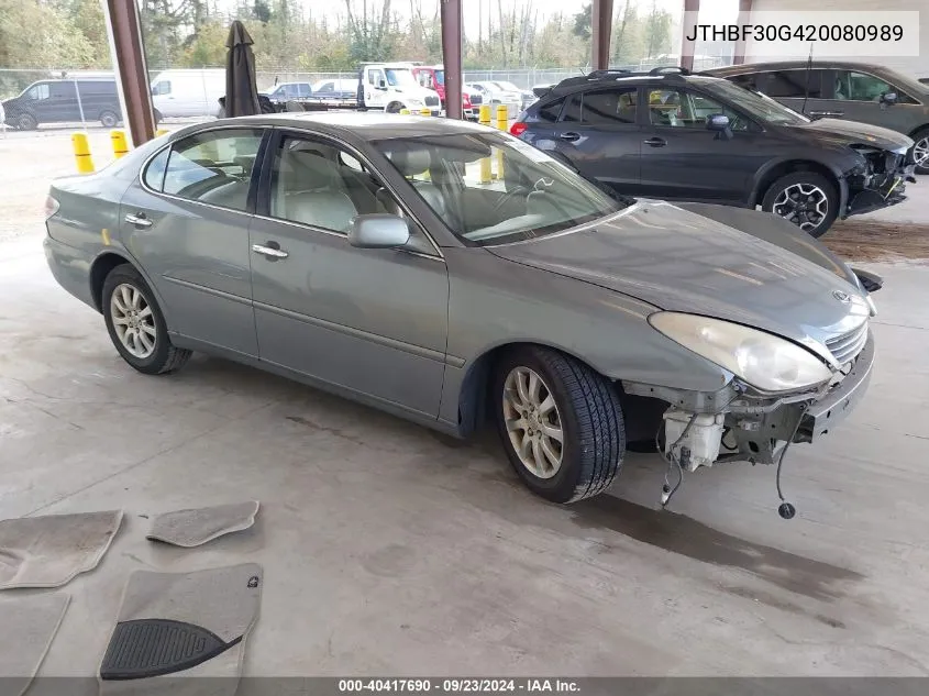 2002 Lexus Es 300 VIN: JTHBF30G420080989 Lot: 40417690