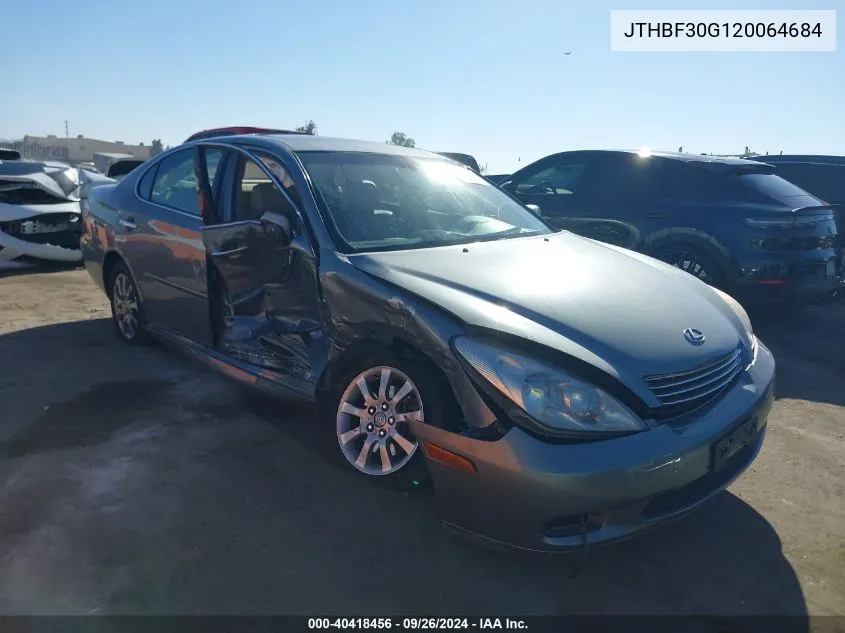 2002 Lexus Es 300 VIN: JTHBF30G120064684 Lot: 40418456