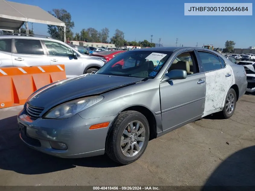 2002 Lexus Es 300 VIN: JTHBF30G120064684 Lot: 40418456