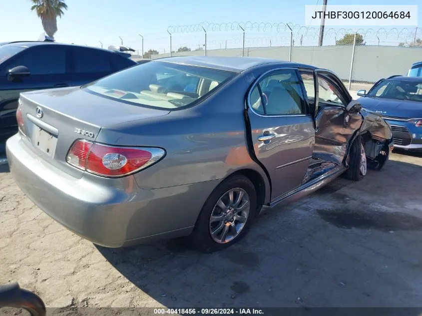 2002 Lexus Es 300 VIN: JTHBF30G120064684 Lot: 40418456