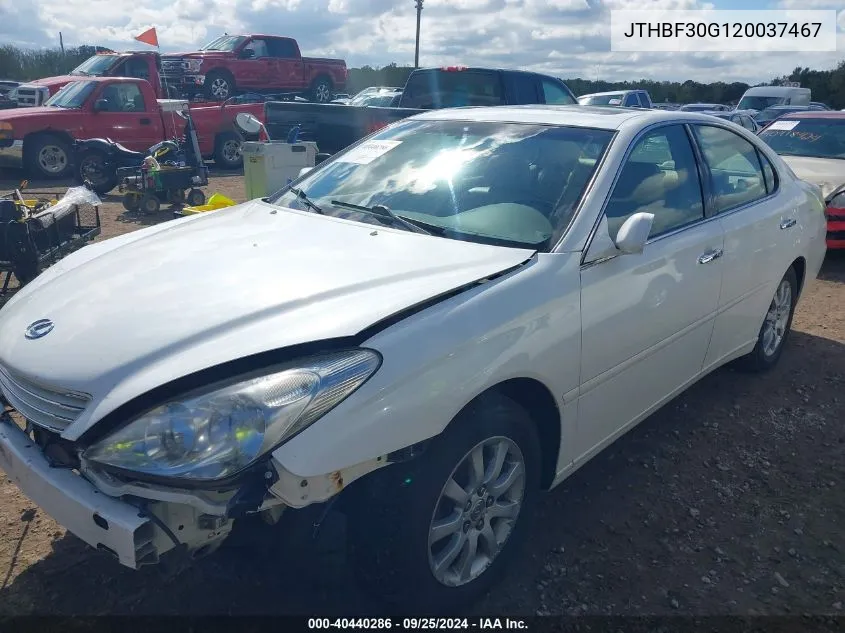 2002 Lexus Es 300 VIN: JTHBF30G120037467 Lot: 40440286