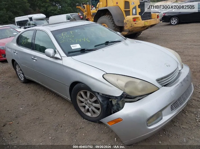 2002 Lexus Es 300 VIN: JTHBF30GX20082505 Lot: 40453702