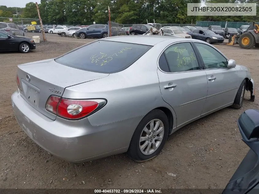 2002 Lexus Es 300 VIN: JTHBF30GX20082505 Lot: 40453702