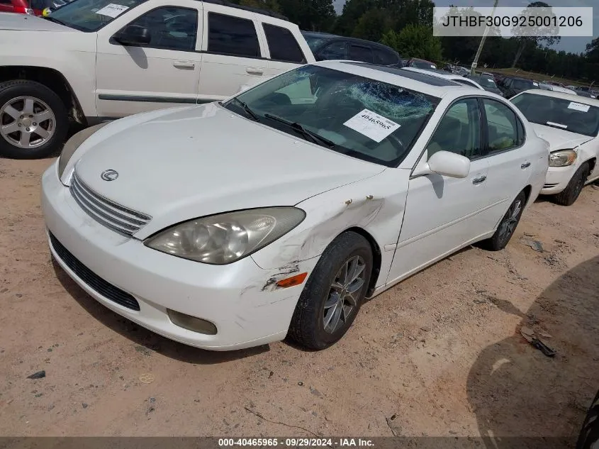 2002 Lexus Es 300 300 VIN: JTHBF30G925001206 Lot: 40465965