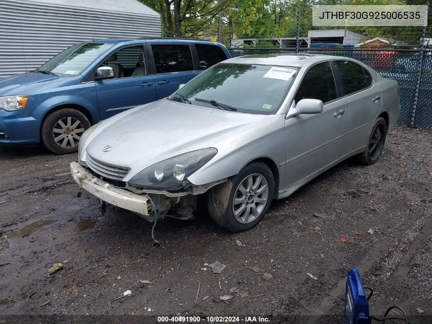 2002 Lexus Es 300 VIN: JTHBF30G925006535 Lot: 40491900