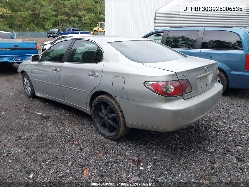 2002 Lexus Es 300 VIN: JTHBF30G925006535 Lot: 40491900