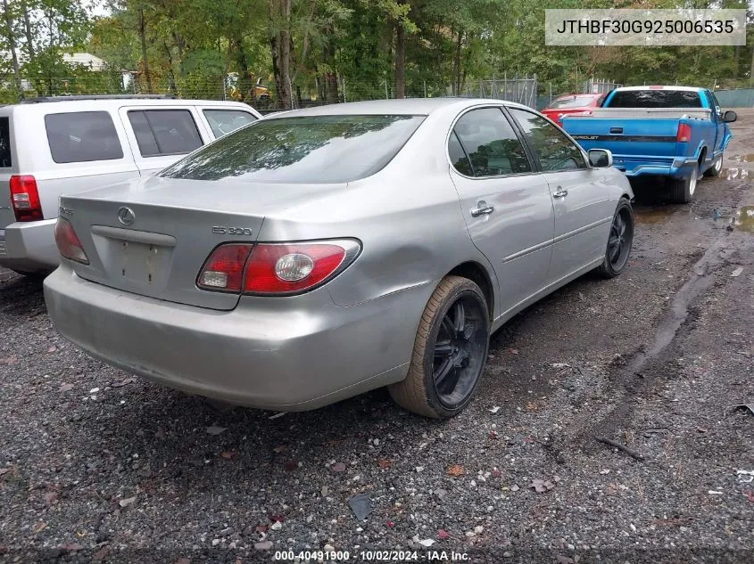 2002 Lexus Es 300 VIN: JTHBF30G925006535 Lot: 40491900