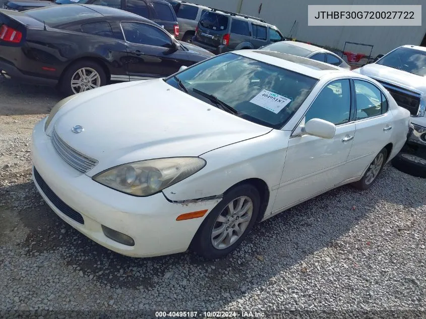 JTHBF30G720027722 2002 Lexus Es 300