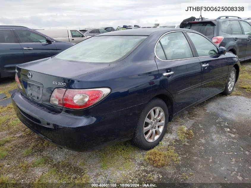 2002 Lexus Es 300 VIN: JTHBF30G625008338 Lot: 40501105