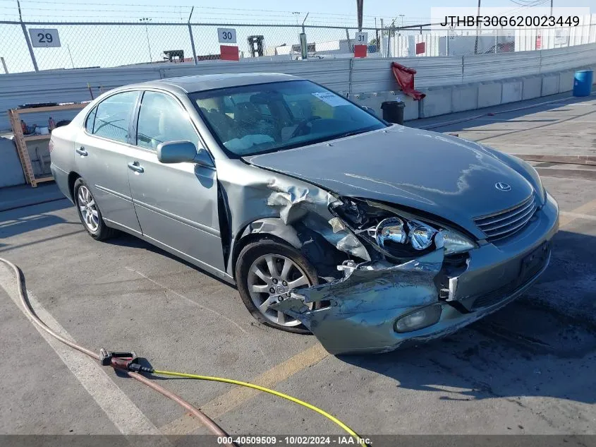 2002 Lexus Es 300 VIN: JTHBF30G620023449 Lot: 40509509