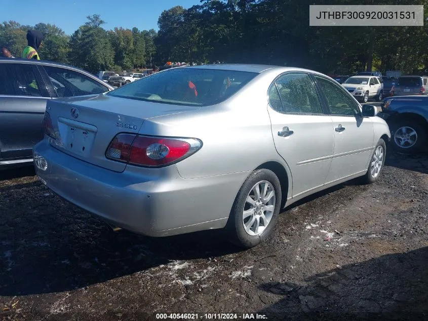 2002 Lexus Es 300 VIN: JTHBF30G920031531 Lot: 40546021