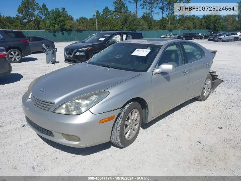 2002 Lexus Es 300 VIN: JTHBF30G725024564 Lot: 40547174