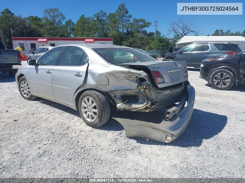 2002 Lexus Es 300 VIN: JTHBF30G725024564 Lot: 40547174