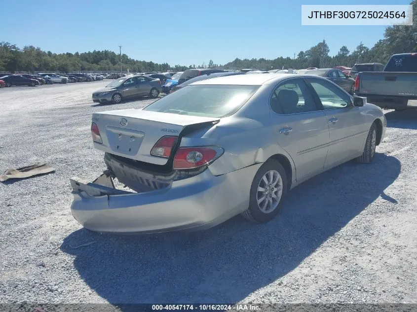 2002 Lexus Es 300 VIN: JTHBF30G725024564 Lot: 40547174