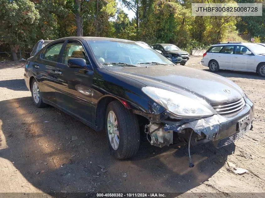 2002 Lexus Es 300 VIN: JTHBF30G825008728 Lot: 40580382