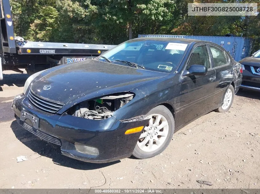 2002 Lexus Es 300 VIN: JTHBF30G825008728 Lot: 40580382