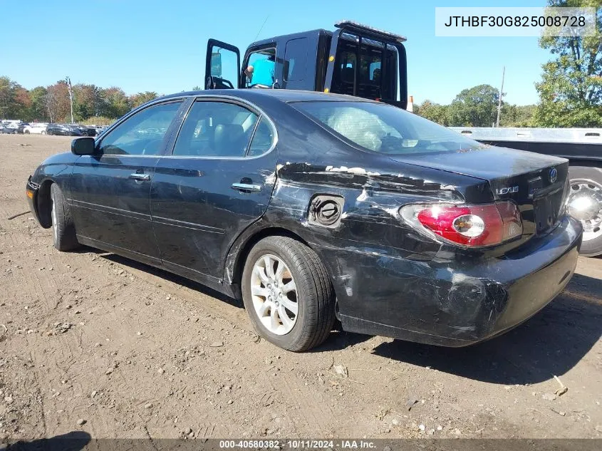 2002 Lexus Es 300 VIN: JTHBF30G825008728 Lot: 40580382