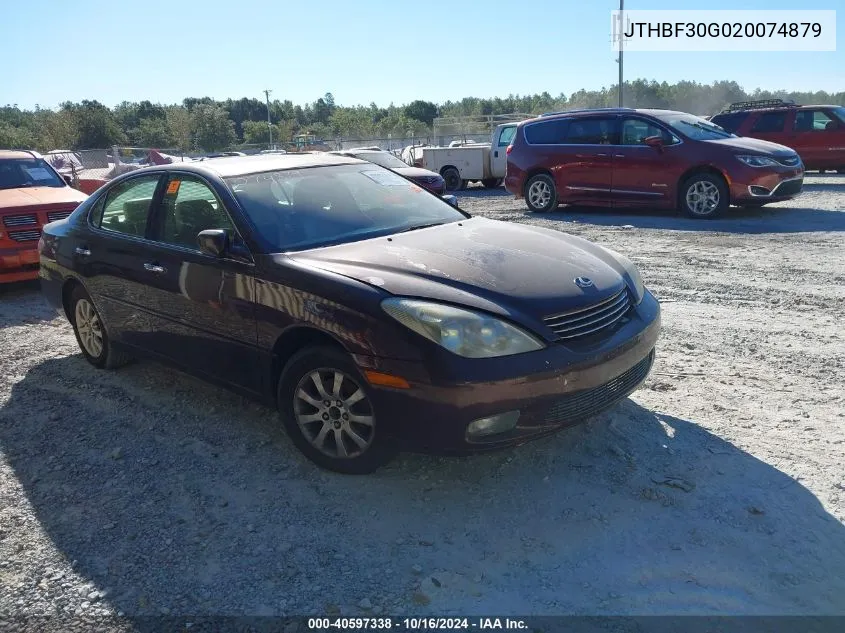 2002 Lexus Es 300 VIN: JTHBF30G020074879 Lot: 40597338