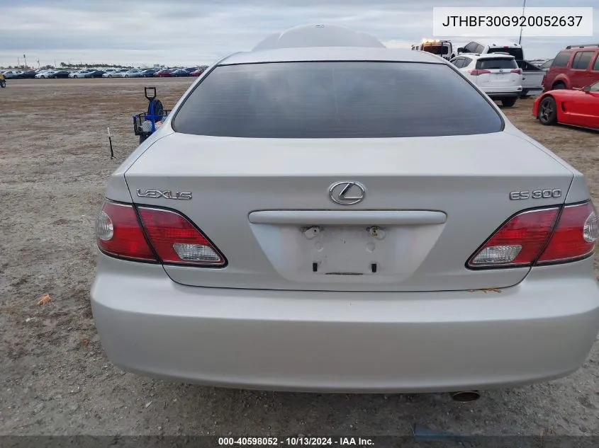 2002 Lexus Es 300 VIN: JTHBF30G920052637 Lot: 40598052