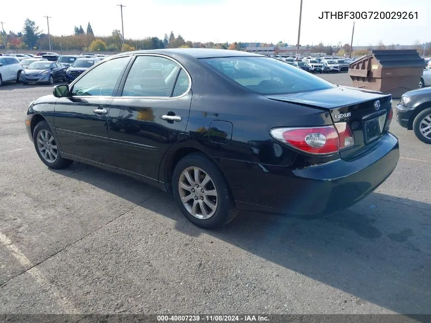 2002 Lexus Es 300 VIN: JTHBF30G720029261 Lot: 40807239