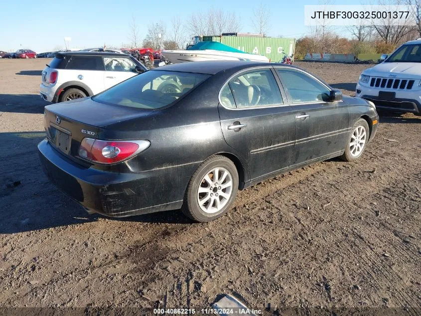 2002 Lexus Es 300 VIN: JTHBF30G325001377 Lot: 40862215