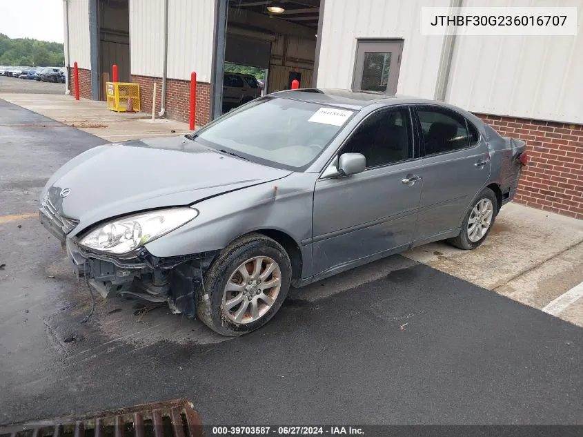 2003 Lexus Es 300 Base (A5) VIN: JTHBF30G236016707 Lot: 39703587