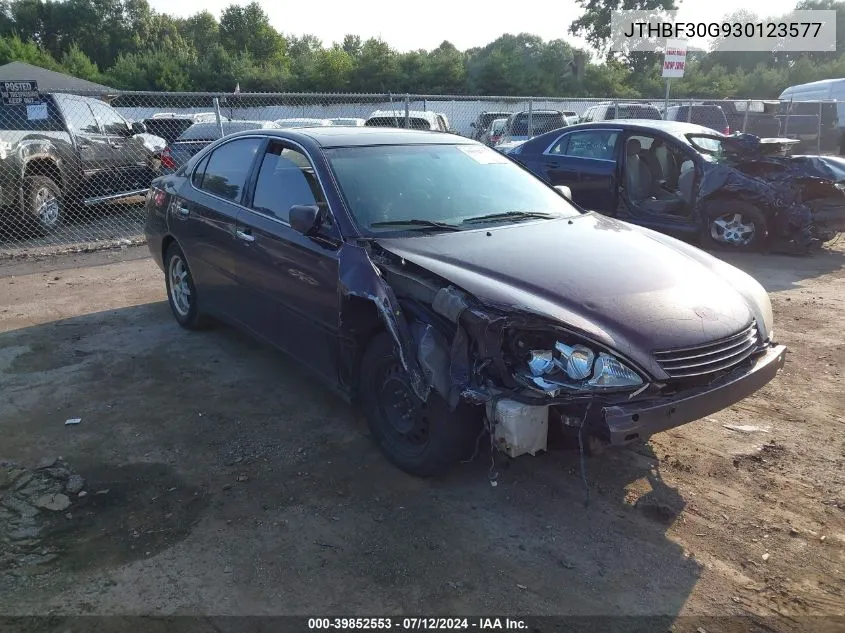 2003 Lexus Es 300 VIN: JTHBF30G930123577 Lot: 39852553