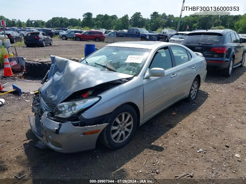 2003 Lexus Es 300 VIN: JTHBF30G136000353 Lot: 39907044