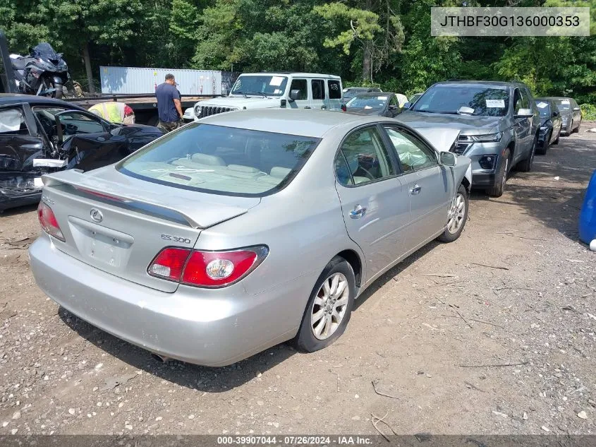 2003 Lexus Es 300 VIN: JTHBF30G136000353 Lot: 39907044