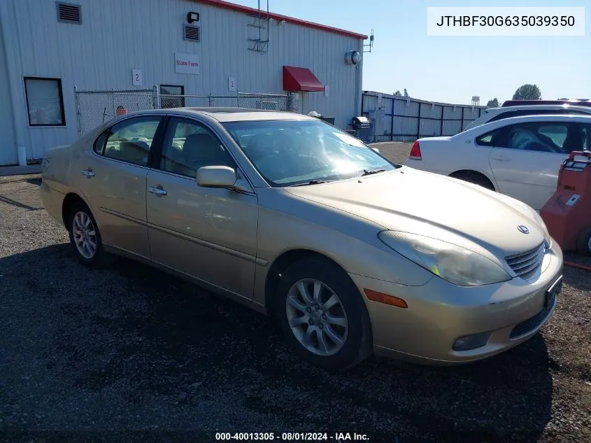 2003 Lexus Es 300 VIN: JTHBF30G635039350 Lot: 40013305