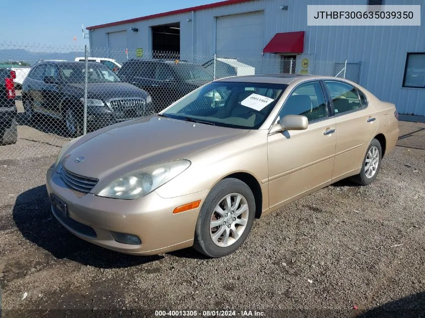 2003 Lexus Es 300 VIN: JTHBF30G635039350 Lot: 40013305