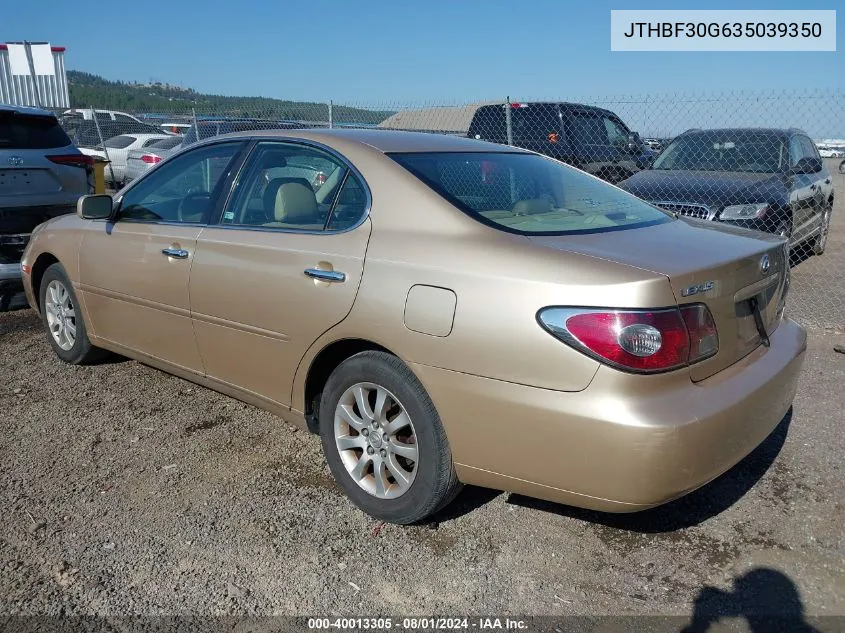 2003 Lexus Es 300 VIN: JTHBF30G635039350 Lot: 40013305