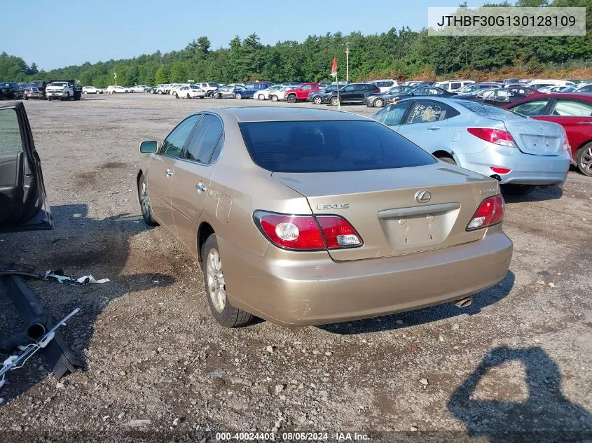 2003 Lexus Es 300 VIN: JTHBF30G130128109 Lot: 40024403