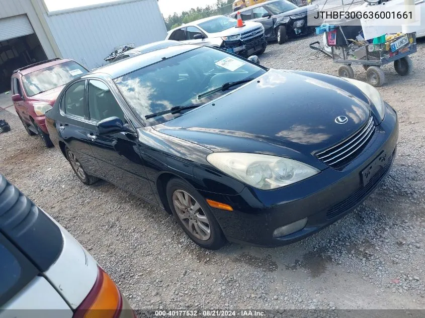 2003 Lexus Es 300 VIN: JTHBF30G636001661 Lot: 40177532