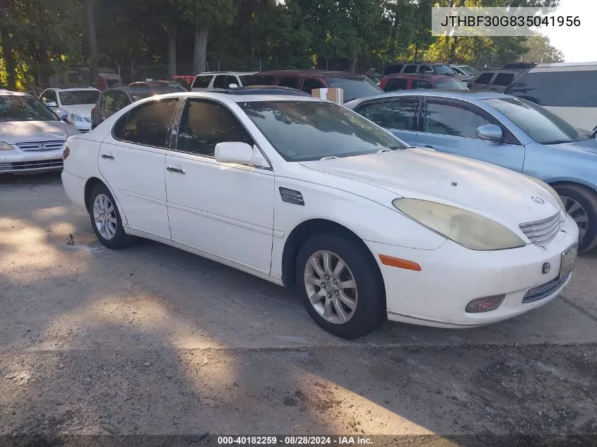 2003 Lexus Es 300 VIN: JTHBF30G835041956 Lot: 40182259