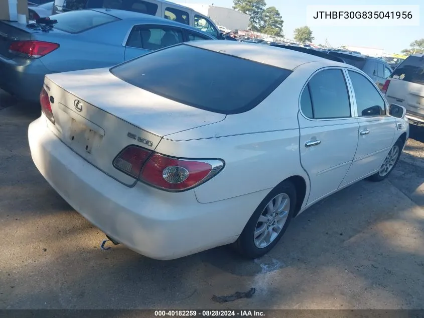 2003 Lexus Es 300 VIN: JTHBF30G835041956 Lot: 40182259