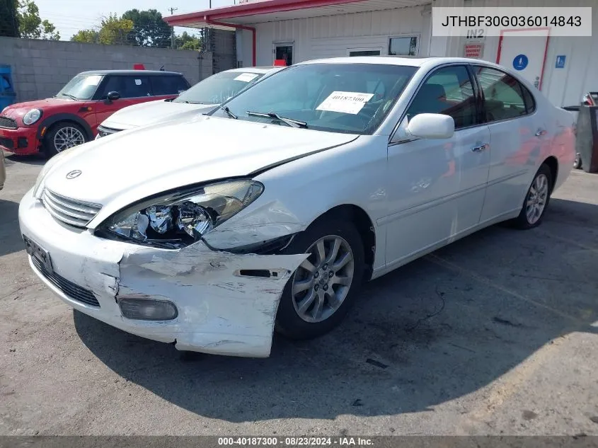 2003 Lexus Es 300 VIN: JTHBF30G036014843 Lot: 40187300