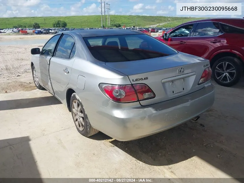 2003 Lexus Es 300 VIN: JTHBF30G230095668 Lot: 40212142