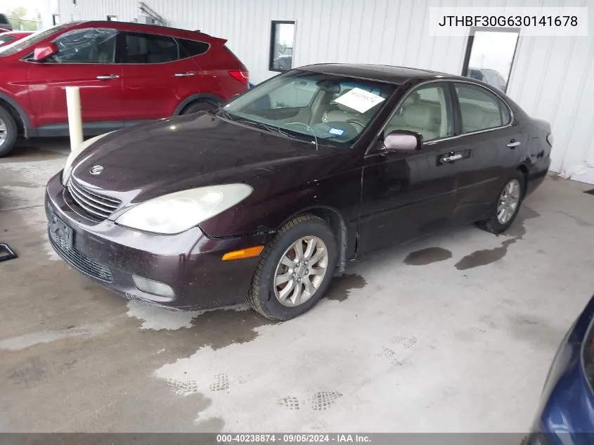 2003 Lexus Es 300 300 VIN: JTHBF30G630141678 Lot: 40238874