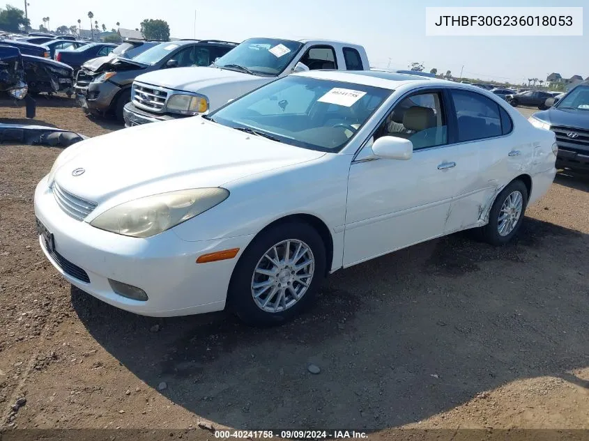 2003 Lexus Es 300 VIN: JTHBF30G236018053 Lot: 40241758