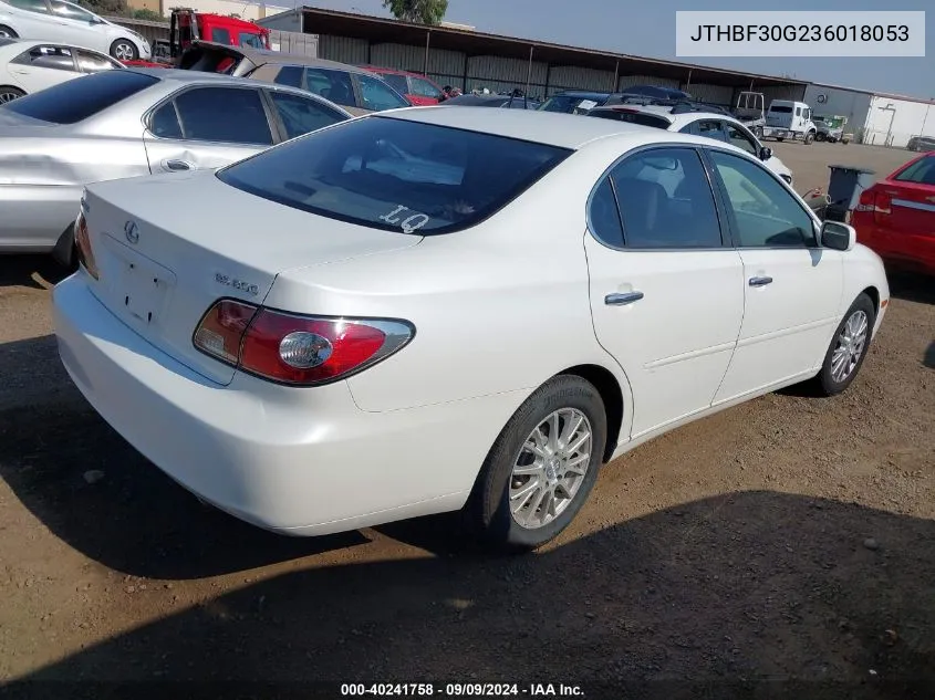 2003 Lexus Es 300 VIN: JTHBF30G236018053 Lot: 40241758