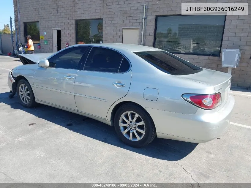 2003 Lexus Es 300 VIN: JTHBF30G936016249 Lot: 40248186